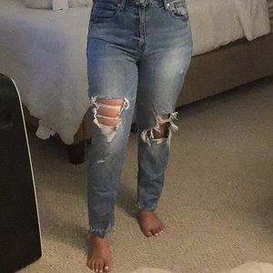 Blank NYC Distressed Tapered Jeans